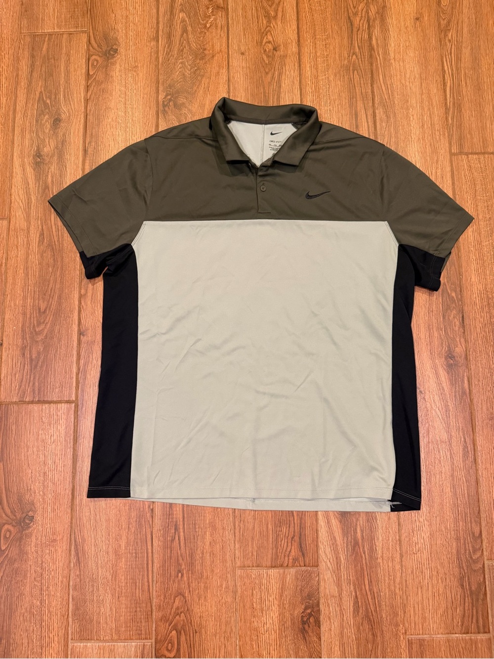 Nike Men's Olive Green Colorblock Golf Polo xxl